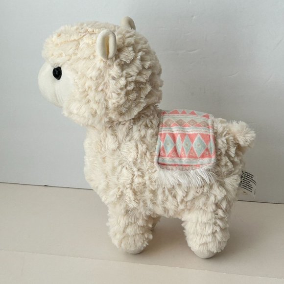 Kellytoy Sugarloaf Ivory Llama Alpaca Plush Riding Blanket Stuffed Animal Toy - Picture 2 of 12
